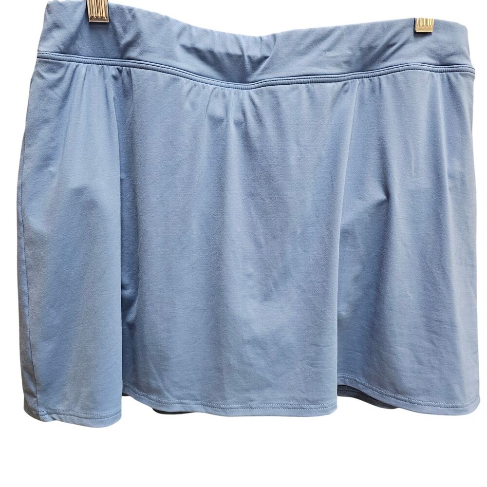 Lands' End Women's Tummy Control Swim Skirt Medium Blue Size 12